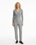 Heather Grey Lace-Trim Ribbed Long Sleeve Top